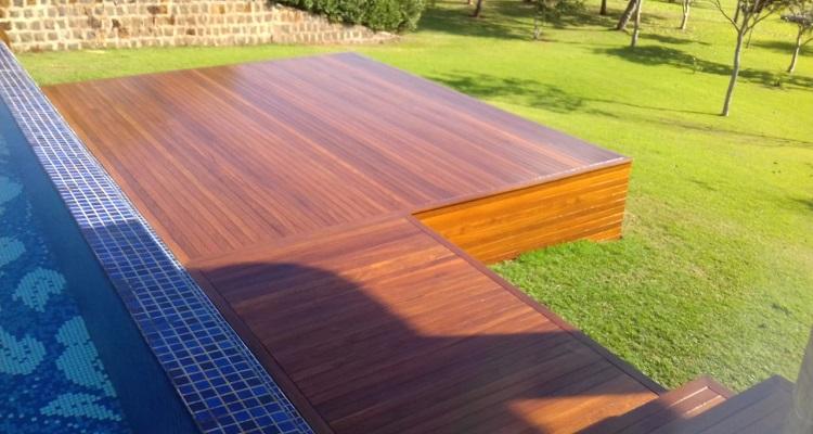 Detalhe do acabamento do Deck de Cumarú 7cm