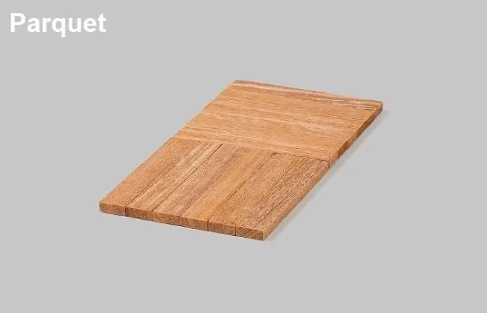 Medidas e espécies do parquet de madeira